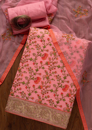 Astounding Pink Coloured Georgette Semi stitched Salwar Suit | Fashion,  Indian dresses, Pakistani dresses